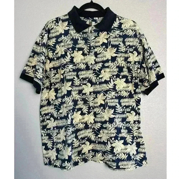 Tori Richard Mens Hawaiian Shirt Size S Polo Made In Hawaii Floral - Picture 1 of 5
